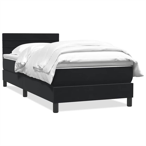 vidaXL Sommier à lattes de lit avec matelas noir 80x220 cm velours
