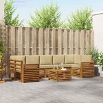 vidaXL Ensemble de canapés d'extérieur 8 Pièces Naturel et Beige