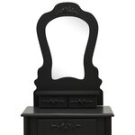 vidaXL Ensemble de coiffeuse avec tabouret Noir 50x59x136 cm Paulownia