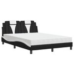 vidaXL Lit Viana avec matelas noir et blanc 140x200 cm similicuir