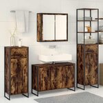 vidaXL Ensemble de mobilier de salle de bain avec tiroir Chêne fumé