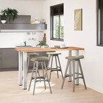 vidaXL Table de bar rectangulaire en chêne massif avec bords naturels 180 x 80 x 92 cm