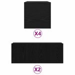 vidaXL Meuble TV 6 Pièces Noir 160 x 30 x 30 cm Bois d'ingénierie