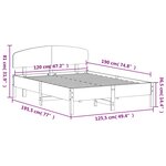 vidaXL Cadre de lit sans matelas cire marron 120x190cm bois pin massif