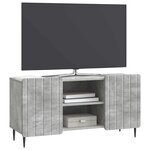 vidaXL Meuble TV Gris béton 102 x 34 5 x 52 cm Bois d'ingénierie