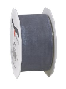 Organza sheer 25-m-rouleau 40 mm argent