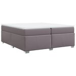 vidaXL Sommier à lattes de lit avec matelas Gris 200x200 cm Similicuir