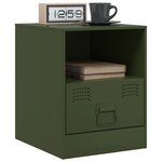 vidaXL Table de chevet vert olive 34 5x39x44 cm acier