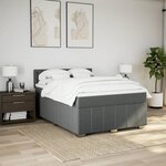 vidaXL Sommier à lattes de lit avec matelas Gris foncé 140x190cm Tissu