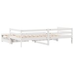 vidaXL Lit de jour avec gigogne et tiroirs sans matelas blanc 80x200cm
