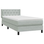 vidaXL Sommier à lattes de lit et matelas gris clair 80x220 cm velours