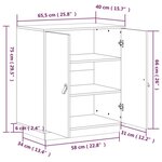 vidaXL Buffet Gris 65 5x40x75 cm Bois massif de pin