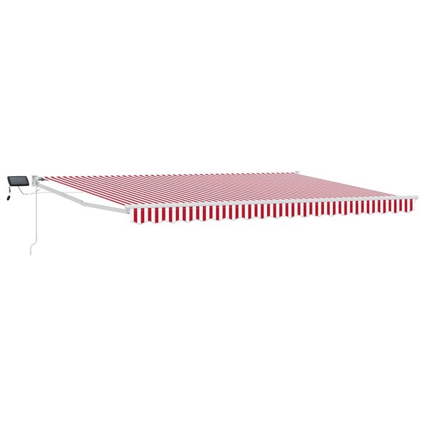 vidaXL Store rétractable manuel avec LEDs Rouge et Blanc 5 x 3 m