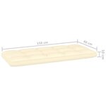 vidaXL Banc de jardin avec coussins crème 179 cm Pin imprégné