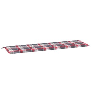 vidaXL Coussin de banc de jardin motif à carreaux rouges 180x50x3 cm