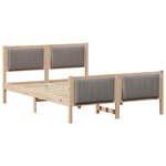 vidaXL Cadre de lit Marron et taupe 135 x 190 cm Bois massif en pin