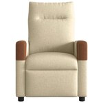 vidaXL Fauteuil de massage inclinable Crème Tissu