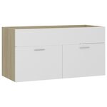 vidaXL Armoire d'évier Blanc et chêne sonoma 90x38 5x46 cm Aggloméré
