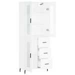 vidaXL Buffet haut Blanc 69 5x34x180 cm Bois d'ingénierie