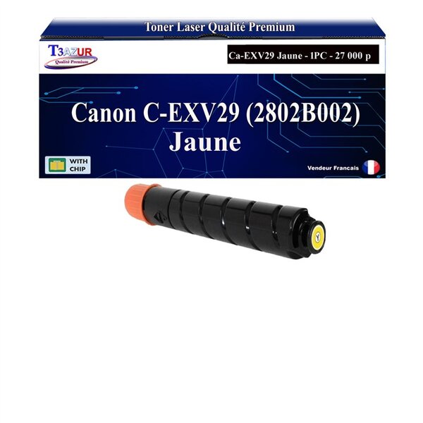 T3AZUR -Toner compatible avec Canon C-EXV29 (2802B002) pour Canon C5235 C5235A C5240 C5030i C5035 C5040 - Jaune