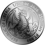 Monnaie ANCIENT CELT DRAGON 1/500 Oz Platine 25$ Liberia 2026 (PRÉCOMMANDE)