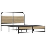 vidaXL Cadre de lit sans matelas 120x190 cm chêne fumé bois ingénierie
