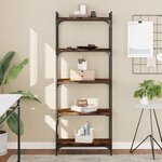 vidaXL Bibliothèque 5 niveaux chêne fumé 60x30x154cm bois d'ingénierie