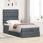 vidaXL Cadre de lit ottoman avec matelas gris foncé 80x200 cm velours