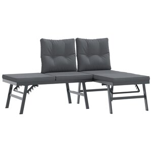 vidaXL Bancs de jardin avec coussins lot de 2 acier enduit de poudre