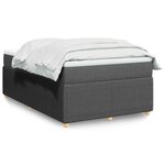 vidaXL Sommier à lattes de lit avec matelas gris foncé 120x190cm tissu