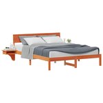vidaXL Cadre de lit avec tête de lit Brun cire 150 x 200 cm Pin massif
