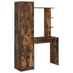 vidaXL Bureau avec rangement Chêne fumé Bois d'ingénierie