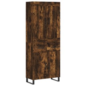 vidaXL Buffet haut Chêne fumé 69 5x34x180 cm Bois d'ingénierie