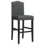 vidaXL Chaises de bar lot de 2 bois massif d'hévéa et tissu