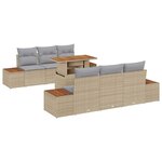 vidaXL Ensemble de salle à manger pour jardin 7 Pièces Beige  Gris