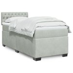vidaXL Sommier à lattes de lit et matelas Gris clair 100x200cm Velours
