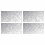 vidaXL Plaques à damier 4 Pièces Argent 40 x 20 cm Aluminium