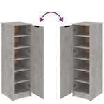 vidaXL Armoire à chaussures Gris béton 30x35x100 cm Bois d'ingénierie