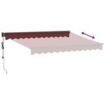 vidaXL Auvent rétractable automatique bordeaux 300x250 cm