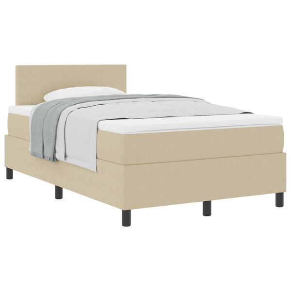vidaXL Lit à sommier tapissier avec matelas Vert clair gris Petit double Tissu en velours côtelé