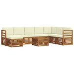 vidaXL Ensemble de canapés d'extérieur 9 pc Naturel et Crème