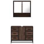 vidaXL Ensemble de meubles de salle de bain 2 Pièces Chêne marron