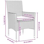 vidaXL Ensemble table et chaises avec coussin 5 Pièces Noir Rotin PE