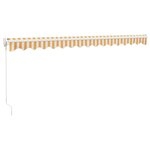 vidaXL Auvent rétractable jaune et blanc 4x3 m tissu et aluminium