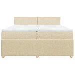 vidaXL Sommier à lattes de lit avec matelas Crème 200x200 cm Tissu
