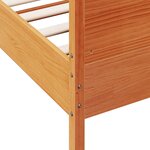 vidaXL Cadre de lit sans matelas cire marron 135x190cm bois pin massif