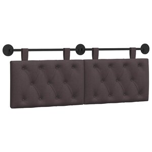 vidaXL Tête de lit suspendue Marron foncé Tissu