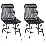 vidaXL Chaise de salle à manger 2 Pièces Noir 41 x 55 x 85 cm
