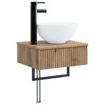 vidaXL Basin de lavage mural Chêne artisanal 40 x 35 x 39 cm