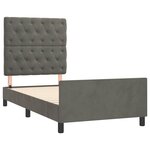 vidaXL Cadre de lit avec tête de lit Gris foncé 80x200 cm Velours